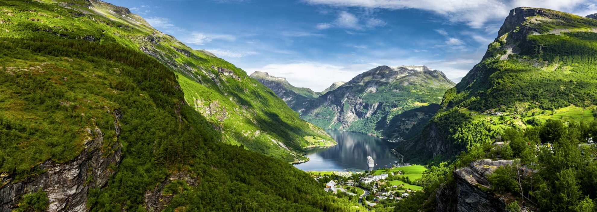 Blick auf den Geirangerfjord in Norwegen